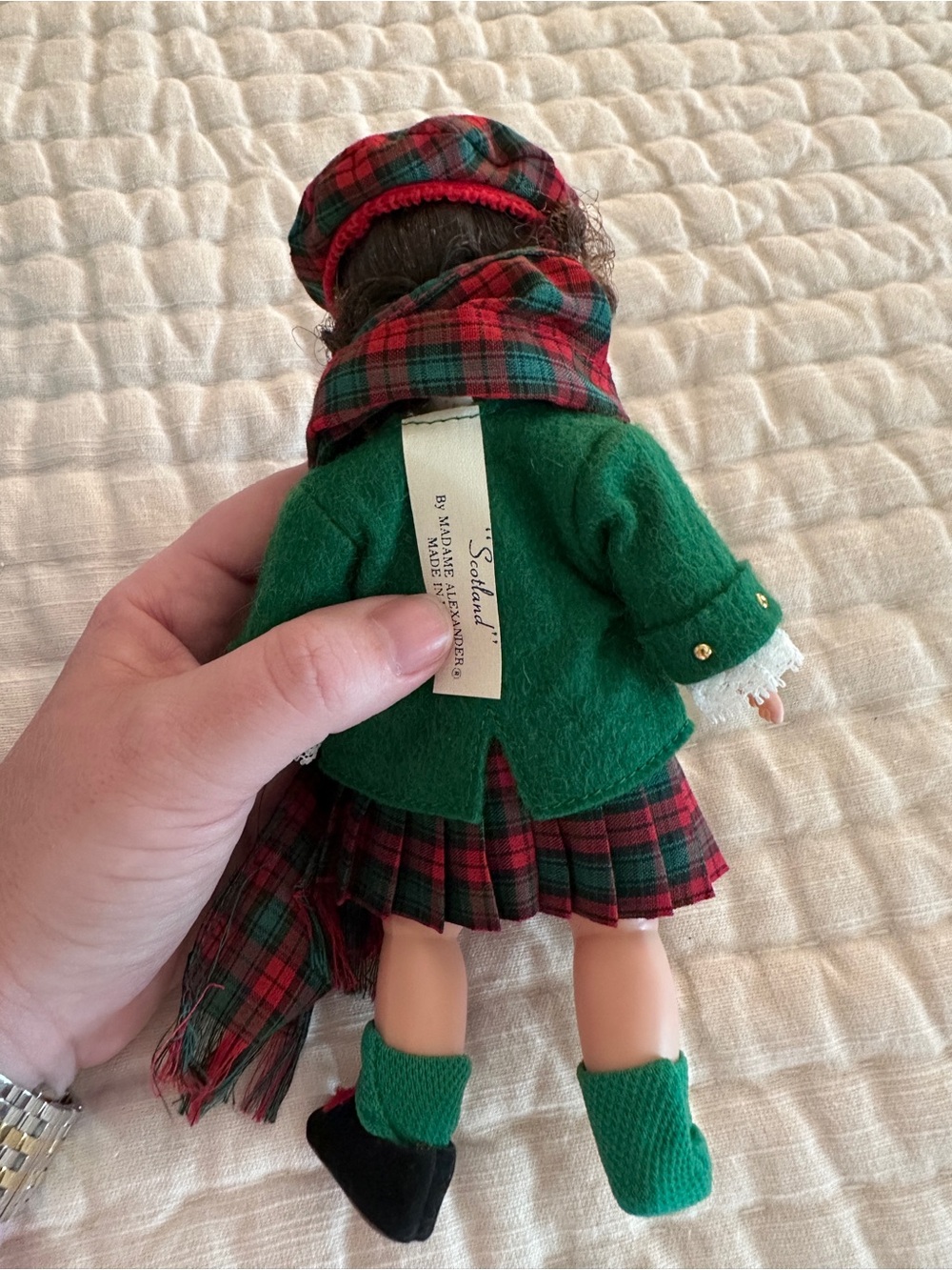 Madame Alexander Holiday Tartan Doll in Green Coat and Red Plaid - “Scotland” - Picture 2 of 4